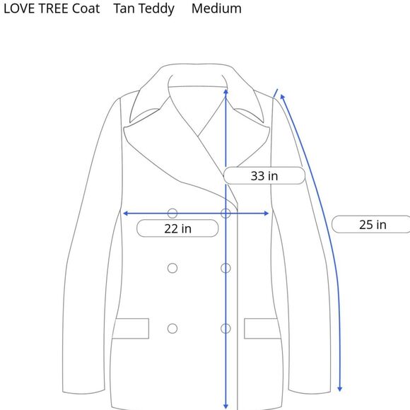 Love Tree Teddy Coat M Tan Brown Faux Fur Sherpa Jacket Boho Mob Wife Style - Picture 16 of 16